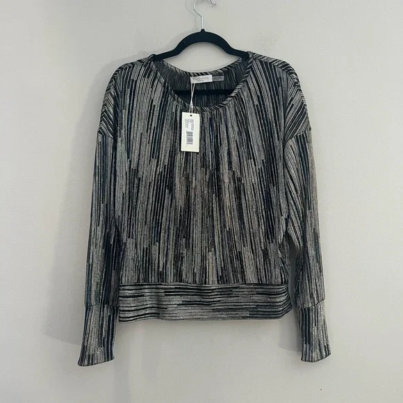 Ramy Brook Shimmering Silver Blouse - Picture 6 of 12